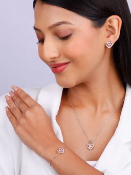 GIVA - Sterling Silver Pink Stone Valentine Set for Women
