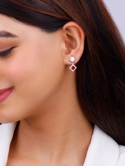 GIVA - Sterling Silver Princess in Red Earrings for Womens