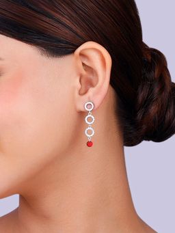 GIVA - Red Sterling Silver Love in Circles Earrings for Womens