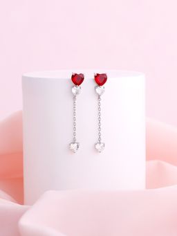 GIVA - Sterling Silver Love in A Day Red Earrings for Womens