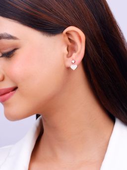 GIVA - Sterling Silver Rose Gold Pretty White Earrings for Womens