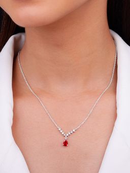 GIVA - Red Sterling Silver Soulmate Necklace for Womens