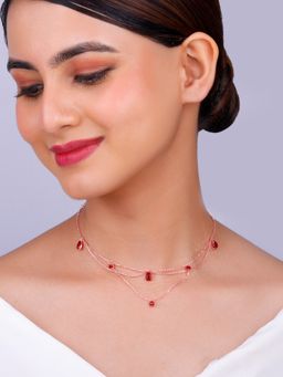 GIVA - Sterling Silver Rose Gold Queen Of Love Necklace for Womens