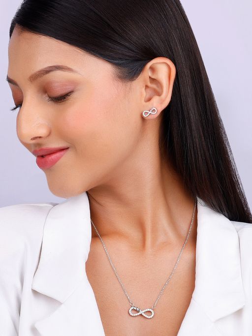 GIVA Sterling Silver Infinity Heart Set for Women