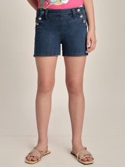 VERO MODA - Girl's Cotton Denim Shorts - Blue