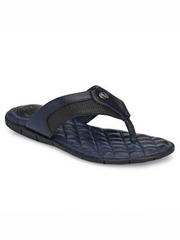 Valentino - Men Premium Leather Blue Casual V-Strap Slipper