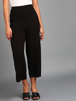 Saffe - Women Black Stripes Straight Fit Culottes