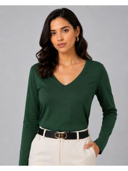 Twenty Dresses by Nykaa Fashion - Womens Green Solid Cotton Top