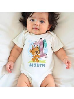 KNITROOT - One Month Teddy Onesie (0-3 Months)