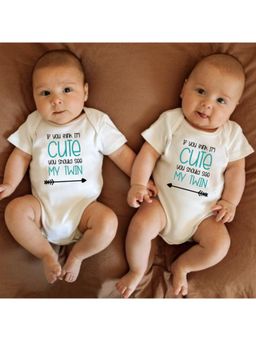 KNITROOT - If You Think I Am Cute You Should See My Twin Onesie (Pack of 2)