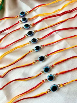 ISHKAARA - Multi-Color Evil Eye Thread Rakhis (Pack of 10)