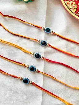 ISHKAARA - Multi-Color Evil Eye Thread Rakhis (Pack of 5)