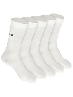 Heelium - Bamboo Crew Socks for Men - Odour Free - Thin & Light - 5 Pairs - White