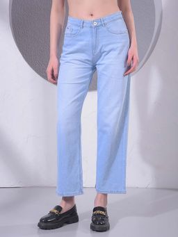 CRIMSOUNE CLUB - Women's Blue Wide Leg Jeans