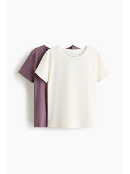 H&M - Girls Multi-Color 2-Pack Sports T-Shirt with Drymove
