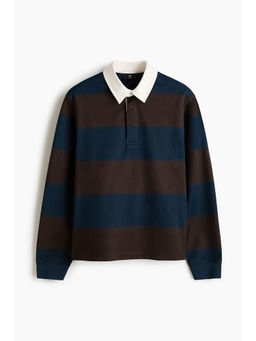 H&M - Men Brown Regular Fit Cotton Rugby Polo T-Shirt