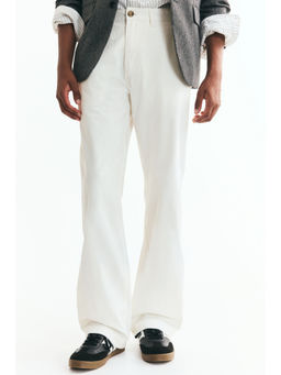 H&M - Men White Relaxed Fit Cotton chinos