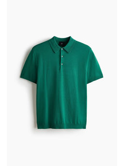 H&M - Men Green Regular Fit Polo T-shirt