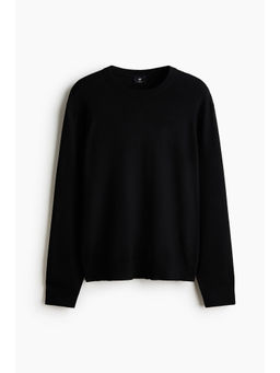 H&M - Men Black Regular Fit Fine-knit jumper