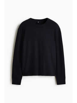 H&M - Men Navy Blue Regular Fit Fine-knit jumper
