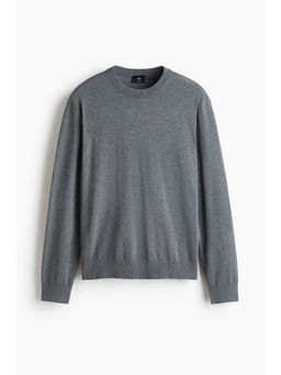 H&M - Men Grey Regular Fit Fine-knit jumper