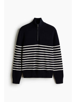 H&M - Men Blue Regular Fit Zip-top jumper