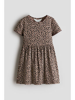 H&M - Girls Brown Printed Cotton Dress