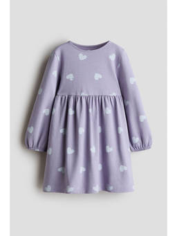 H&M - Girls Purple Printed cotton dress