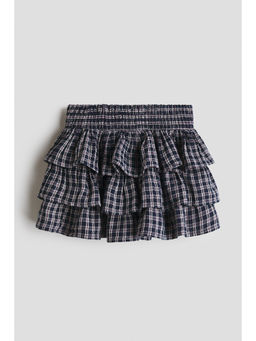 H&M - Girls Navy Blue Tiered Cotton Skirt