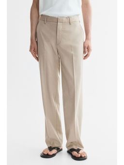 H&M - Men Beige Regular Fit Tailored trousers