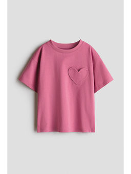 H&M - Girls Pink Oversized Cotton T-Shirt