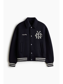 H&M - Men Navy Blue Scuba baseball jacket