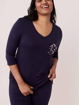 La Vie En Rose - Soft Knit Jersey 3/4 Sleeve Shirt