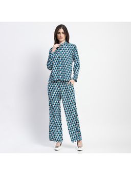 Madame - Geometric Print Turquoise Co-Ord (Set of 2) ()