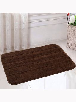 Saral Home - Brown & Beige Microfiber Anti Slip Bath Mat 50x80 cm (Pack of 2)