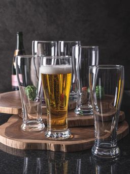 Smartserve - Lead Free Beer Glass 580Ml Transparent Set of 6