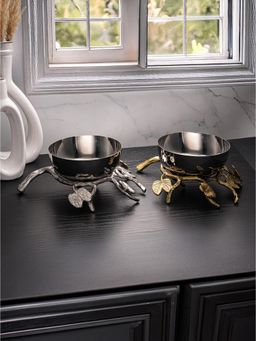 Trovea's - Floral Bowl-Silver/Gold (Pack Of 2)