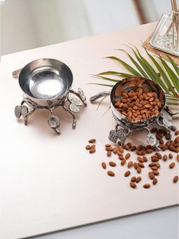 Trovea's - Floral Bowl-Silver (Pack Of 2)