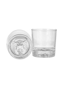 Trovea's - Crystal Old Fashioned Whiskey Glass With Wolf Embossed| Set of 2