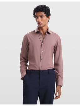 Arrow Newyork - Mens Twill Brooklyn Ultra Slim Fit Mauve Shirt