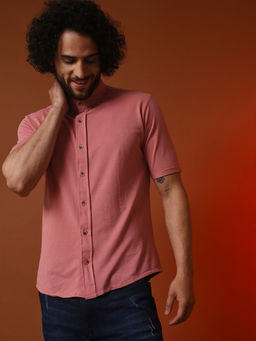 Campus Sutra - Men Solid Mandarin Color Stylish Casual Shirts