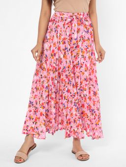 R&B - Pink Floral Regular Skirt