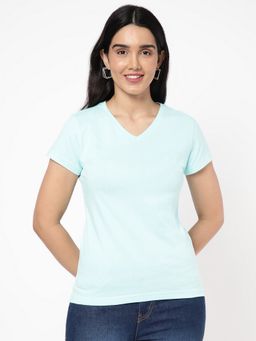 R&B - Blue Solid Regular T-Shirt