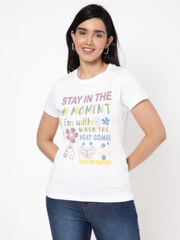 R&B - White Typographic Regular T-Shirt