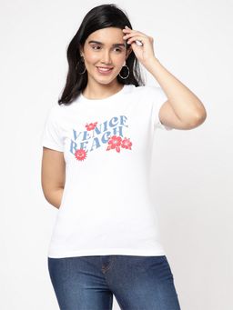 R&B - White Typographic Regular T-Shirt