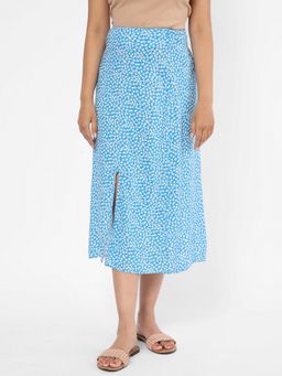 R&B - Blue Floral Regular Skirt