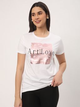 R&B - White Typography Regular T-Shirt