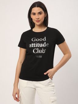 R&B - Black Typographic Regular T-Shirt