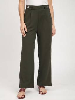 R&B - Solid Flared Olive Pant