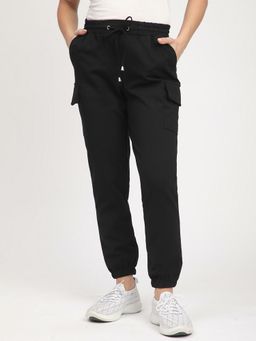R&B - Black Solid Relaxed Joggers
